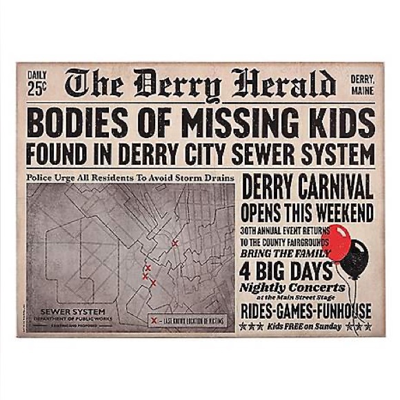 IT Chapter Two Derry Herald Newspaper Sign - Wall Decor - Picture 1 of 4